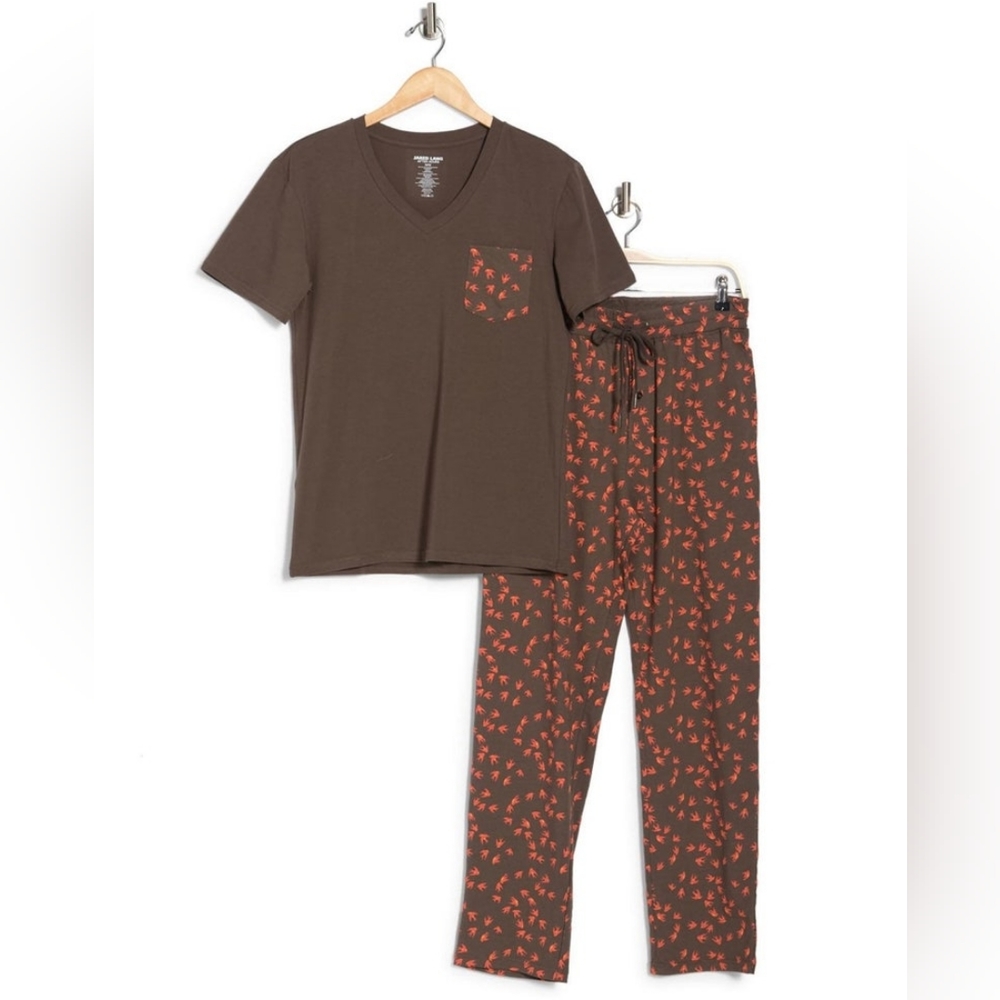 Jared Lang Birds Pajama Set in Gift Box Orange + Green - Picture 3 of 10